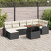 Set de canapele pentru grădină cu pernă 8 pcs negru și crem - WALTI WALTI