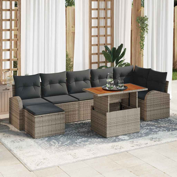 Set de canapele pentru grădină cu pernă 8 pcs Gri - WALTI WALTI