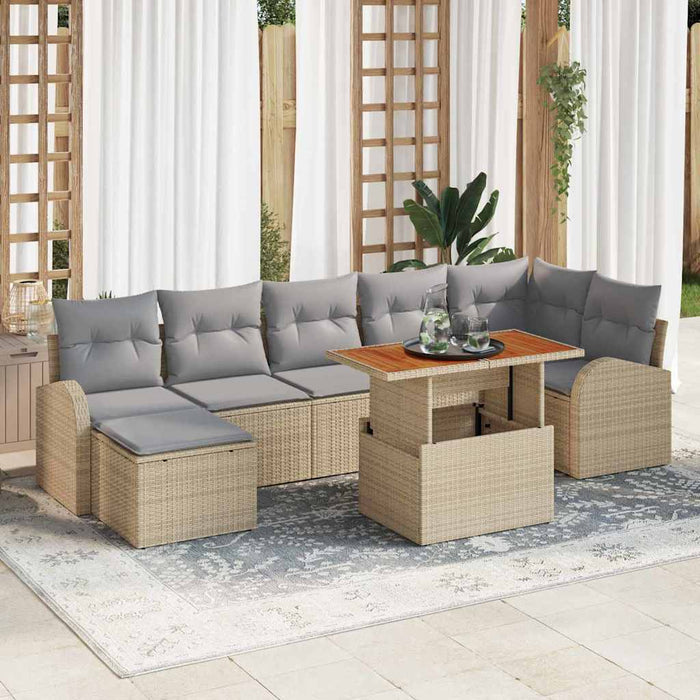 Set de canapele pentru grădină 8 pcs bej și gri deschis - WALTI WALTI