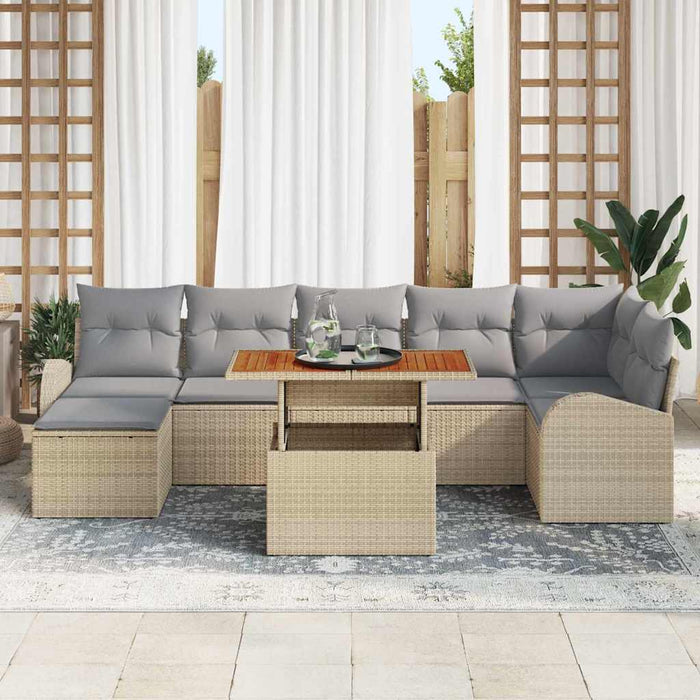 Set de canapele pentru grădină 8 pcs bej și gri deschis - WALTI WALTI