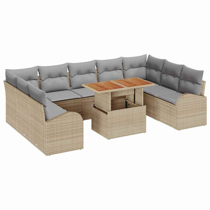Set de canapele pentru grădină 10 pcs bej și gri deschis - WALTI WALTI