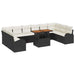 Set de canapele pentru grădină cu pernă 11 pcs negru și crem - WALTI WALTI