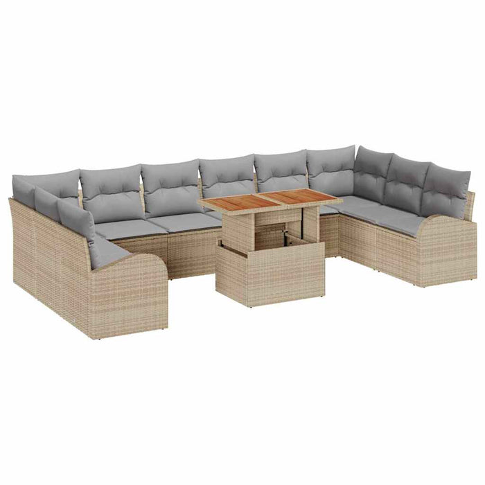 Set de canapele pentru grădină 11 pcs bej și gri deschis - WALTI WALTI