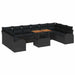 Set de canapele pentru grădină cu pernă 11 pcs Negru - WALTI WALTI
