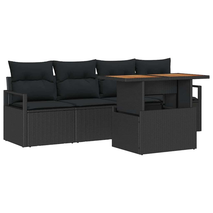 Set de canapele pentru grădină cu pernă Manual 5 pcs Negru - WALTI WALTI
