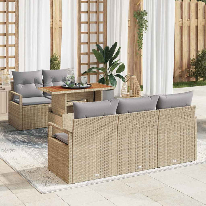 Set de canapele pentru grădină Manual 6 pcs bej și gri deschis - WALTI WALTI