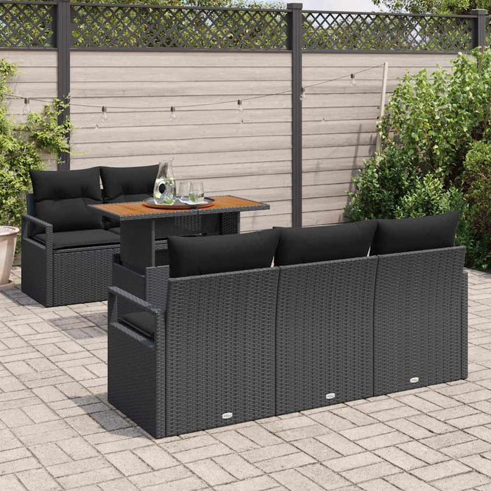 Set de canapele pentru grădină 6 pcs Negru 100 x 55 x 73 cm - WALTI WALTI
