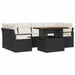 Set de canapele pentru grădină cu pernă 7 pcs negru și crem - WALTI WALTI