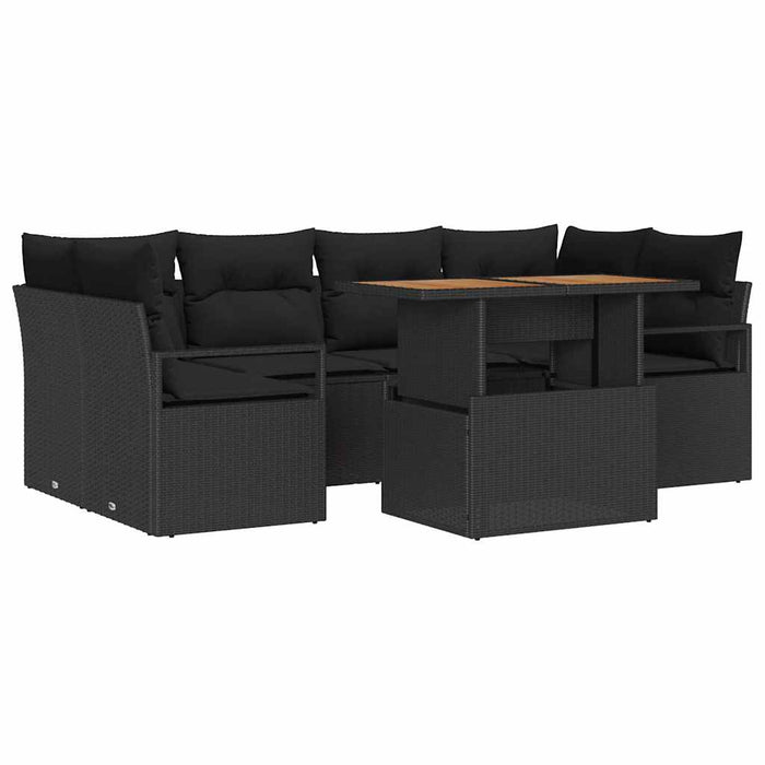 Set de canapele pentru grădină 7 pcs Negru 100 x 55 x 73 cm - WALTI WALTI