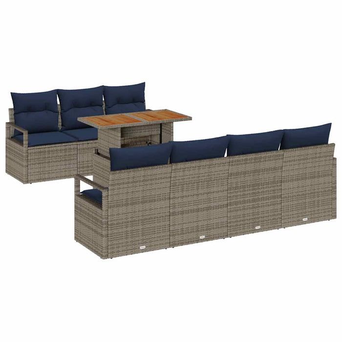 Set de canapele pentru grădină cu pernă 8 pcs Gri și Albastru - WALTI WALTI