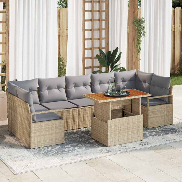 Set de canapele pentru grădină 8 pcs Bej, Gri 100 x 55 x 73 cm - WALTI WALTI