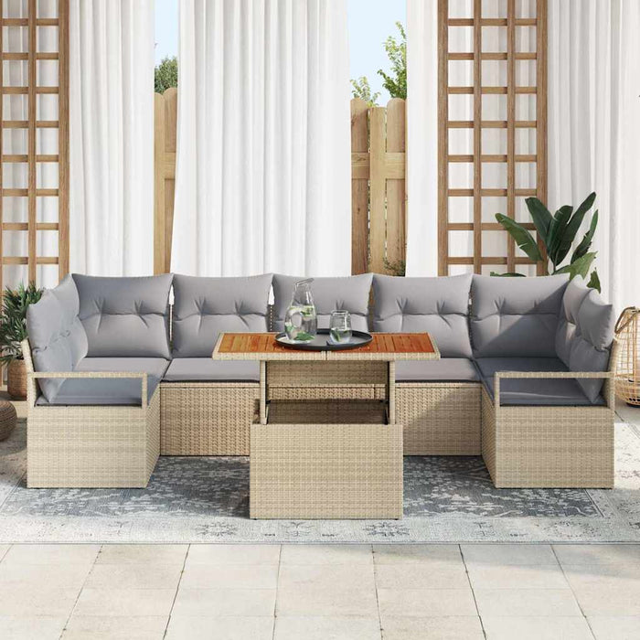 Set de canapele pentru grădină 8 pcs Bej, Gri 100 x 55 x 73 cm - WALTI WALTI