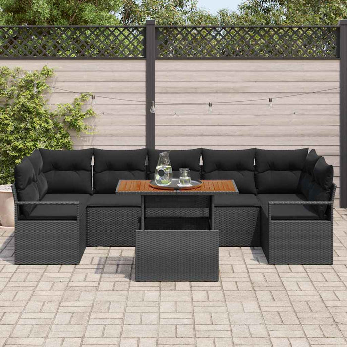 Set de canapele pentru grădină cu pernă 8 pcs Negru, Marron - WALTI WALTI