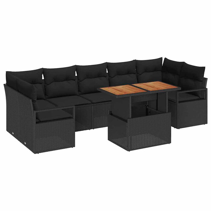 Set de canapele pentru grădină cu pernă 8 pcs Negru, Marron - WALTI WALTI