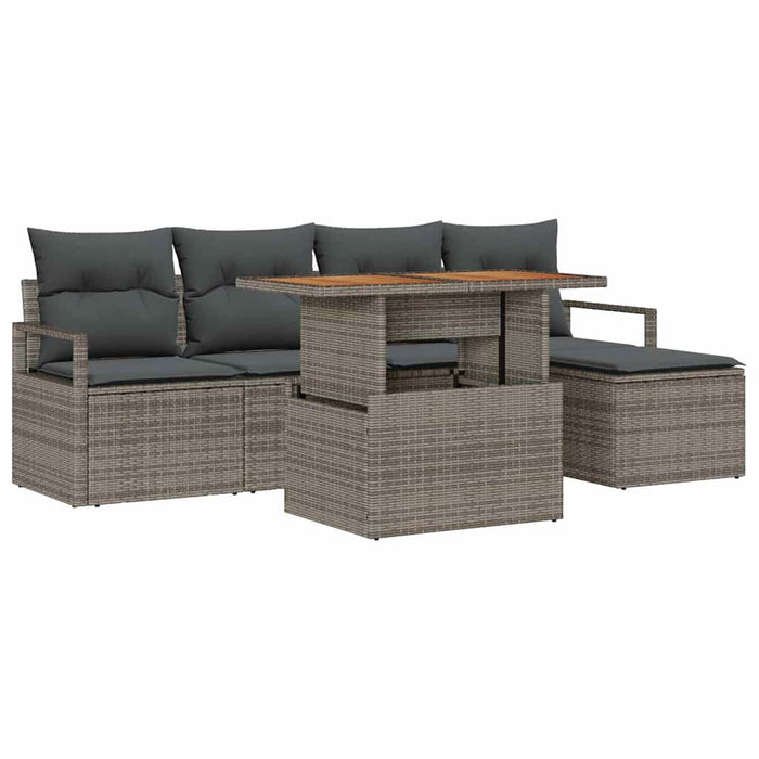 Set de masă pentru grădină cu pernă 6 pcs Gri și Brown - WALTI WALTI