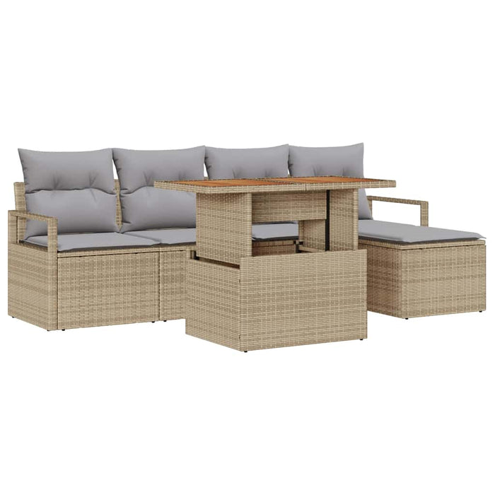 Set de masă pentru grădină cu pernă 6 pcs Bej și gri - WALTI WALTI