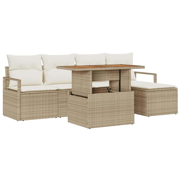 Set de canapele pentru grădină 6 pcs Bej și crem WALTI