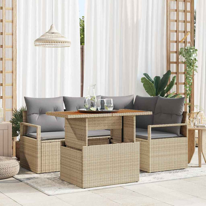 Set de masă pentru grădină cu pernă Manual 5 pcs Bej și gri - WALTI WALTI
