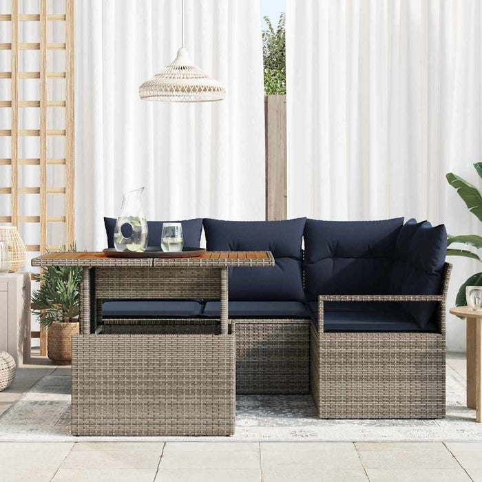 Set de masă pentru grădină cu pernă 5 pcs Gri și bleumarin - WALTI WALTI