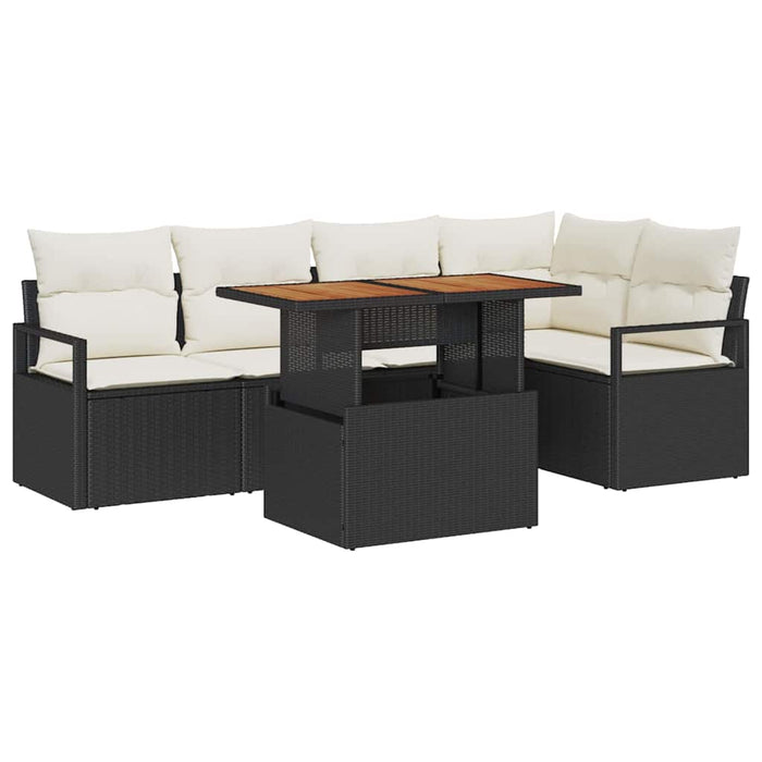 Set de masă pentru grădină 6 pcs Negru, Crem 100 x 55 x 73 cm - WALTI WALTI