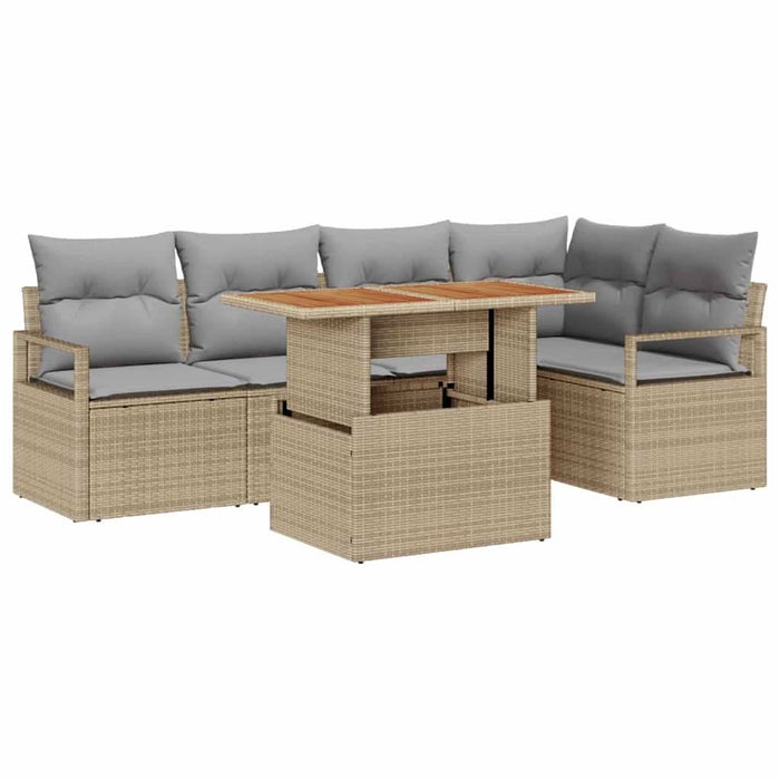 Set de masă pentru grădină 6 pcs Bej, Gri 100 x 55 x 73 cm - WALTI WALTI