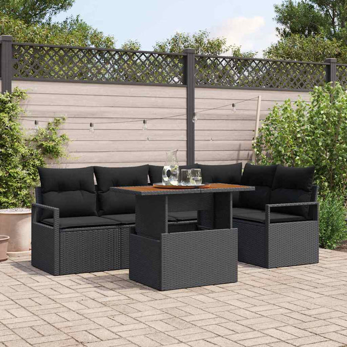 Set de masă pentru grădină 6 pcs Negru, Marron 100 x 55 x 73 cm - WALTI WALTI
