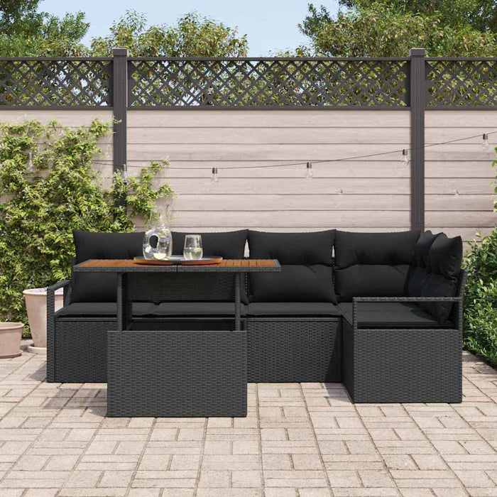 Set de masă pentru grădină 6 pcs Negru, Marron 100 x 55 x 73 cm - WALTI WALTI