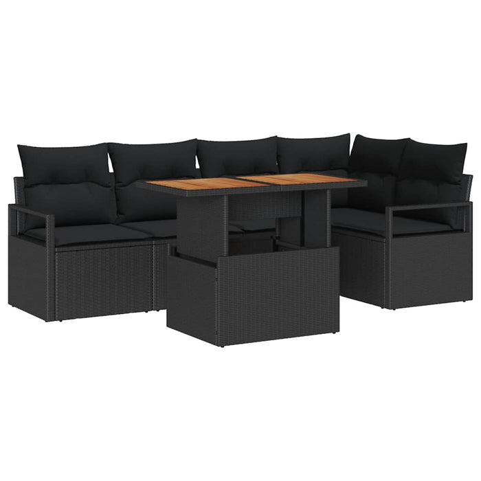 Set de masă pentru grădină 6 pcs Negru, Marron 100 x 55 x 73 cm - WALTI WALTI
