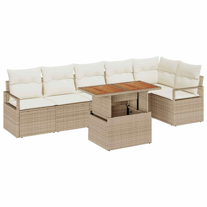 Set de masă pentru grădină 7 pcs Bej, crem 100 x 55 x 73 cm - WALTI WALTI