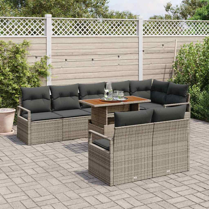 Set de canapele pentru grădină 9 pcs Gri 100 x 55 x 73 cm - WALTI WALTI
