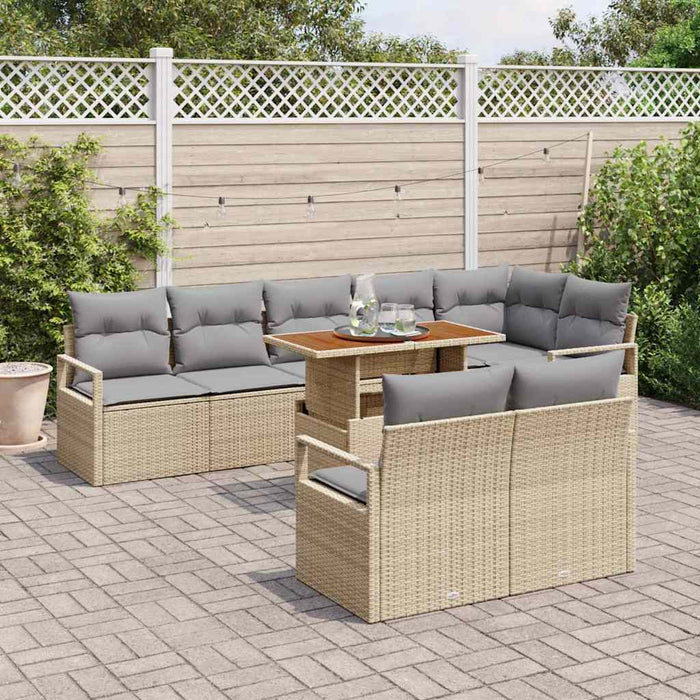 Set de canapele pentru grădină 9 pcs Bej, Gri 100 x 55 x 73 cm - WALTI WALTI