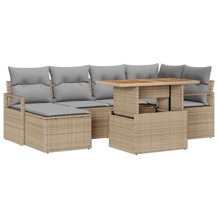 Set de masă pentru grădină cu pernă 7 pcs Bej, Gri - WALTI WALTI