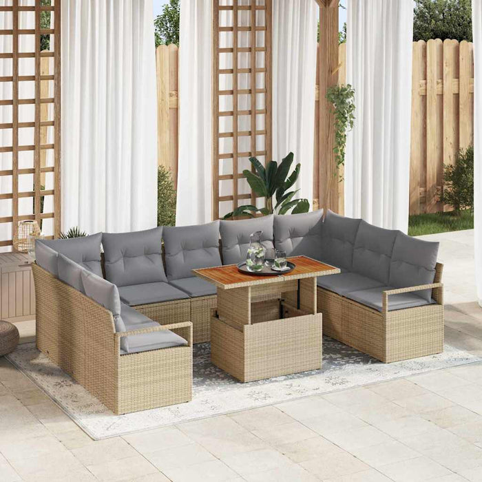 Set de canapele pentru grădină 10 pcs Bej, Gri 100 x 55 x 73 cm - WALTI WALTI