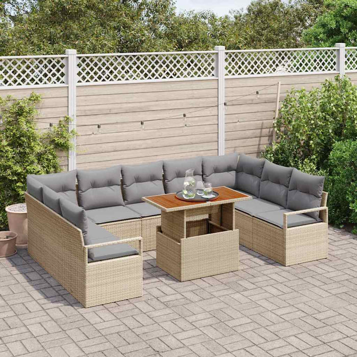 Set de canapele pentru grădină 10 pcs Bej, Gri 100 x 55 x 73 cm - WALTI WALTI
