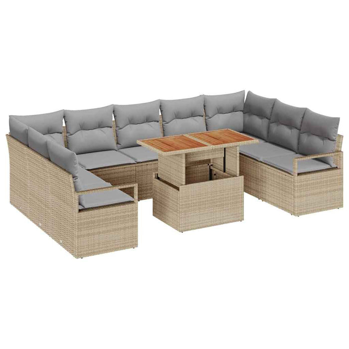 Set de canapele pentru grădină 10 pcs Bej, Gri 100 x 55 x 73 cm - WALTI WALTI