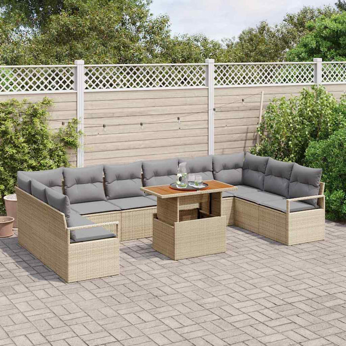 Set de canapele pentru grădină 11 pcs Bej, Gri 100 x 55 x 73 cm - WALTI WALTI