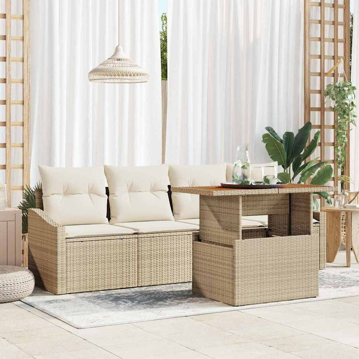 Set de canapele pentru grădină 5 pcs Bej Rattan poli - WALTI WALTI