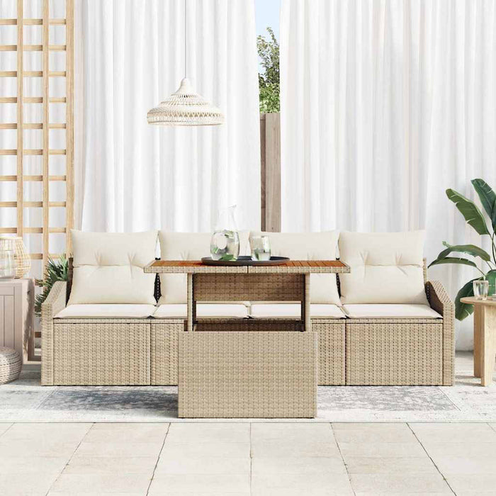 Set de canapele pentru grădină 5 pcs Bej Rattan poli - WALTI WALTI