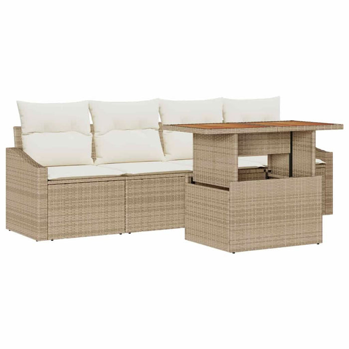 Set de canapele pentru grădină 5 pcs Bej Rattan poli - WALTI WALTI