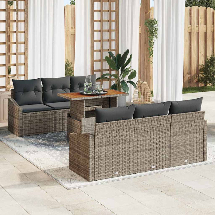 Set de canapele pentru grădină cu pernă 7 pcs Gri și Brown - WALTI WALTI