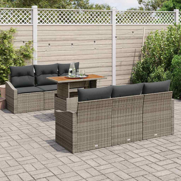 Set de canapele pentru grădină cu pernă 7 pcs Gri și Brown - WALTI WALTI