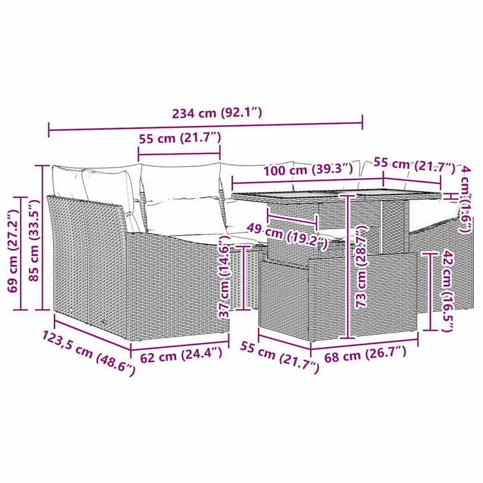 Set de masă pentru grădină Manual Negru, Crem 100 x 55 x 73 cm - WALTI WALTI