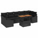 Set de masă pentru grădină cu pernă Manual 8 pcs Negru și Maro - WALTI WALTI