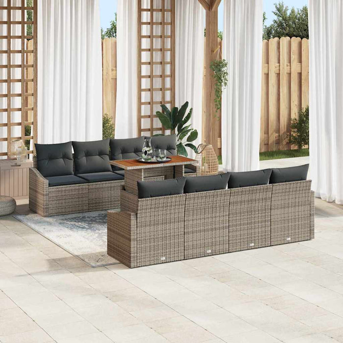 Set de masă pentru grădină cu pernă Manual 9 pcs Gri și Brown - WALTI WALTI