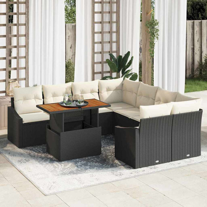 Set de masă pentru grădină Manual Negru, Crem 100 x 55 x 73 cm - WALTI WALTI