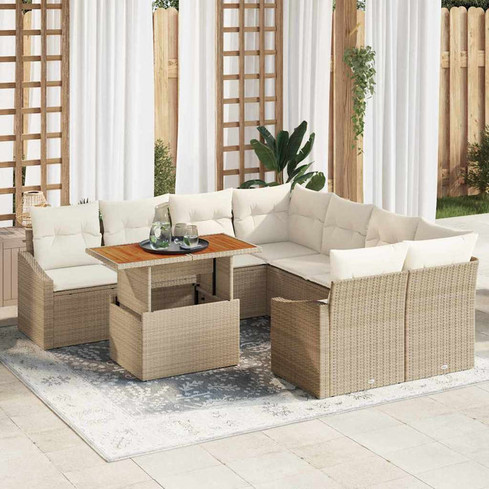 Set de masă pentru grădină cu pernă Bej, crem 100 x 55 x 73 cm - WALTI WALTI