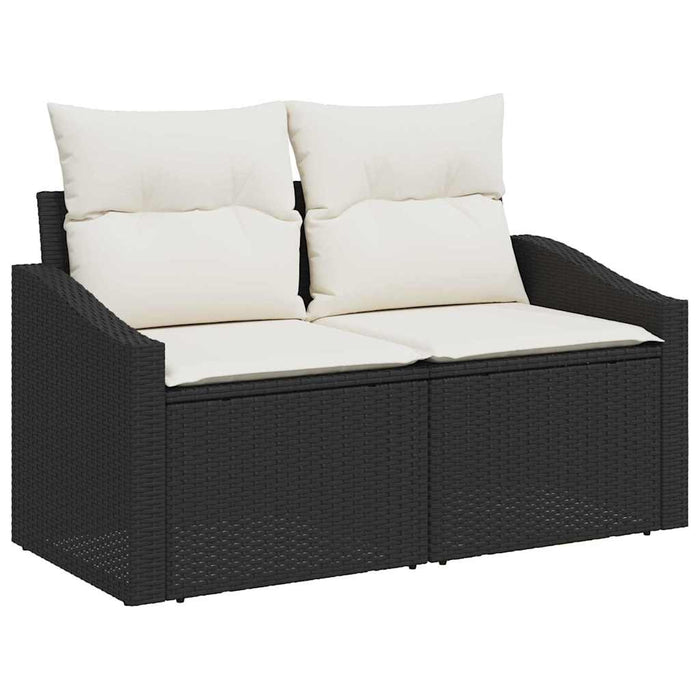 Set de canapele pentru grădină 5 buc. Negru poliratan WALTI