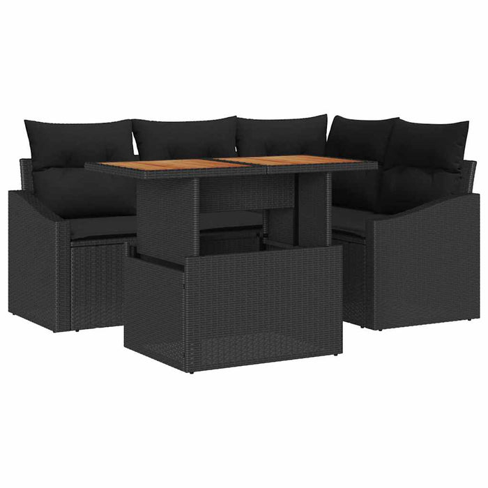 Set de masă pentru grădină Negru și Maro 100 x 55 x 73 cm - WALTI WALTI