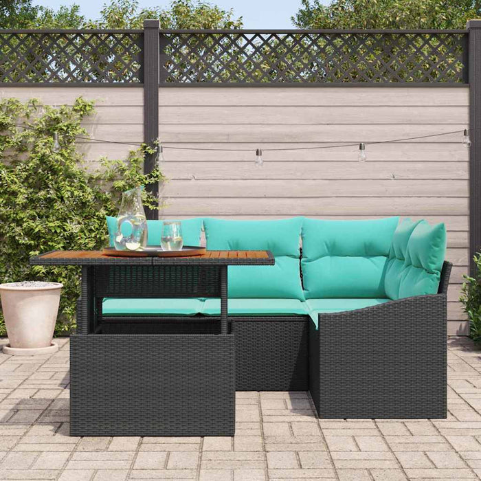 Set de masă pentru grădină 5 pcs Negru și Albastru petrol WALTI