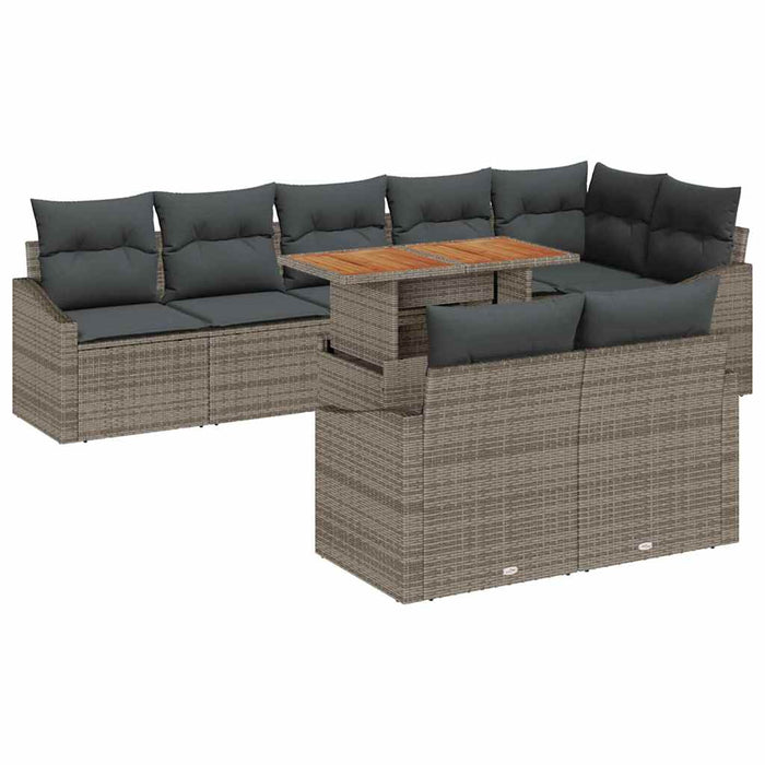 Set de canapele pentru grădină cu pernă 9 pcs Gri și Brown - WALTI WALTI